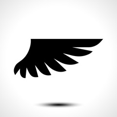 Wing icon isolated on white background. Vector illustration 