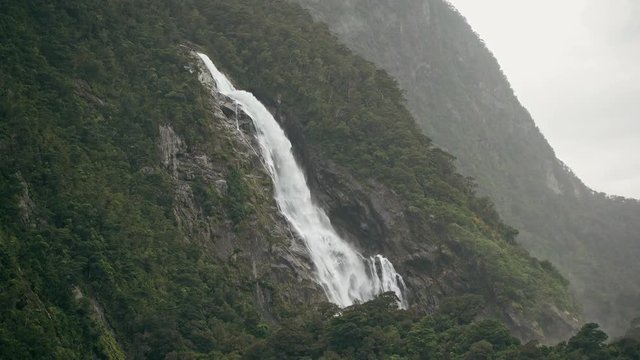 Stirling Waterfalls, Milford Sound, Fiordland, South Island of New Zealand