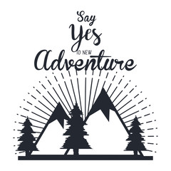 vintage adventure label design outdoor activity symbol vector illustration