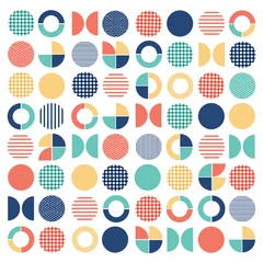 Behang Cirkels Geometrische kleurrijke gemengde cirkel naadloze patroon achtergrond