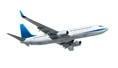 Foto auf Acrylglas Flugzeug Flugzeug isoliert auf weißem Hintergrund