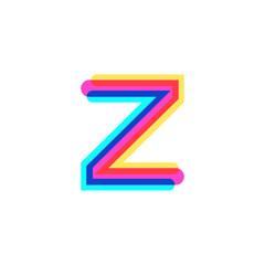 Letter Z logo with CMYK logo template, printing services, modern, digital, technology logotype