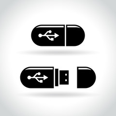 usb key icon on white background