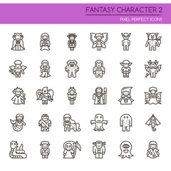 Fantasy Character 2 , Thin Line and Pixel Perfect Icons.