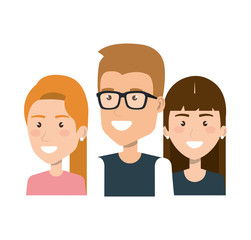 group people young portrait together friends vector illustration