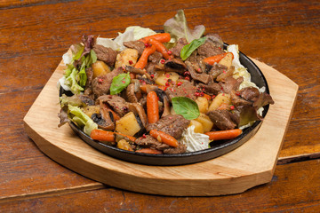 Meat stew with vegetables.