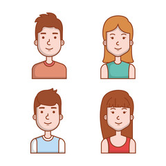 Fototapeta premium avatars people man and woman portrait set vector illustration