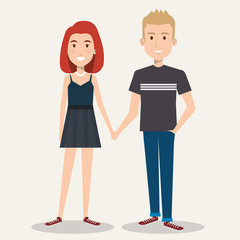 couple of students the guy and the girl on a white background vector illustration