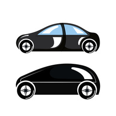 Fototapeta na wymiar two car luxury automobile modern detailed style design vector illustration