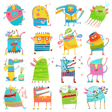 Cartoon colorful Monsters for Kids Big Collection