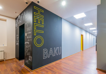 Hotel lobby corridor with modern design