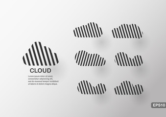 Creative infographics element of cloud with text space.