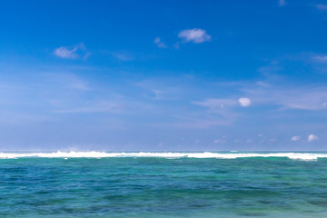 Fototapeta premium Ocean tropical landscape. Travel concept, blue sky. Bali island, Indonesia.