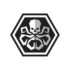 Sea octopus cuttlefish with skull astraktin logo sign modern design vector illustration