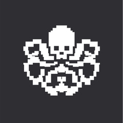 Pixel octopus logo sign abstract skull logo illustration