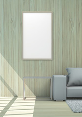 Frame Background In Living Area For Background Concept 3d Rendering