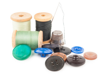 Spool of thread with buttons
