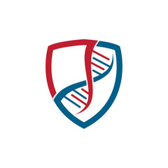 shield DNA medical logo template