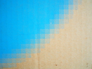 Art pattern printed on brown cardboard box