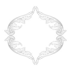 Vintage ornament vector in baroque style for filigree 