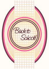 Back to school background in old style, vector illustration