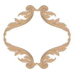 Vintage ornament vector in baroque style for filigree 