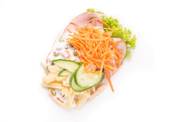 Danish specialties and national dishes, high-quality open sandwich