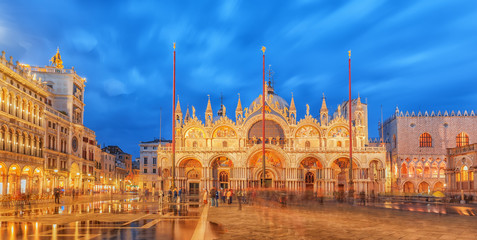 Square of the Holy Mark (Piazza San Marco) and St. Mark's Cathedral (Basilica di San Marco) at the...