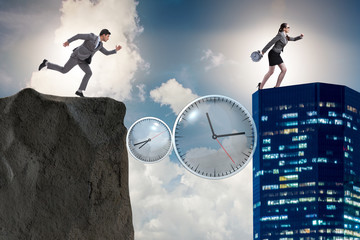 Time management concept with business people