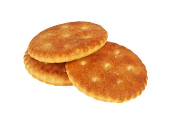 Cracker cookies isolated on white background