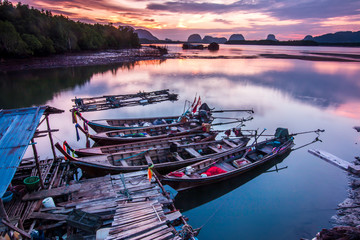 Fishing boat in the golden morning light.