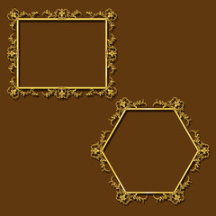 frames gold color with shadow