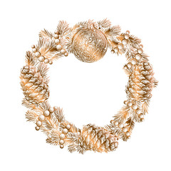 Obraz premium wreath of fir branches