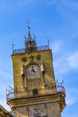 famous clock tower in Aix en provence