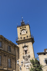 famous clock tower in Aix en provence
