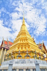 Golden Pagoda at the Temple of Emerald Buddha in Bangkok