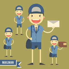 mailman character illustration - vector pack