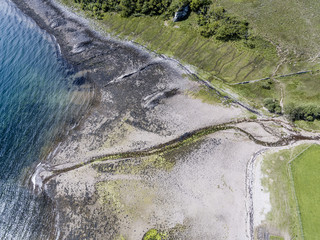 Aerial view of the bay called Camas nan Geall