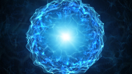 Blue plasma sphere with energy charges