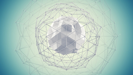 Futuristic network shape 3d render