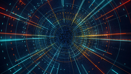 Obraz premium Radial lines techno pattern abstract background