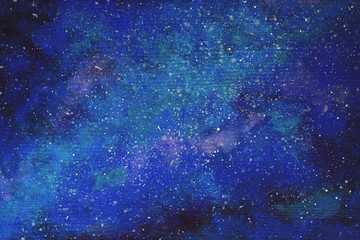 Galaxy painted ove the wooden background
