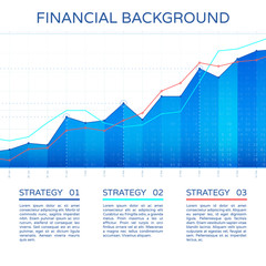 Growth chart economy concept. Statistics business graph vector financial markets background