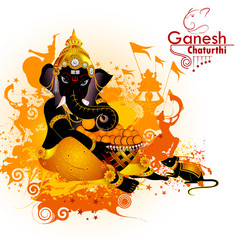 Lord Ganpati on Ganesh Chaturthi background