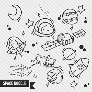 Space doodle logo / icon bundle