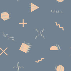 Memphis geometric shapes seamless pattern 