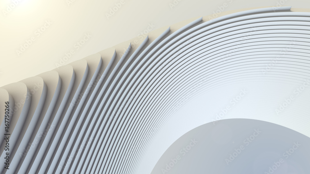 Poster White stripe pattern futuristic background. 3d render illustration