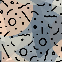 Memphis collection, geometric shapes seamless pattern