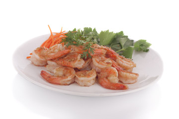 Boiled shrimp with garlic