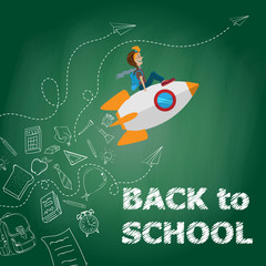 back to school space chalkboard